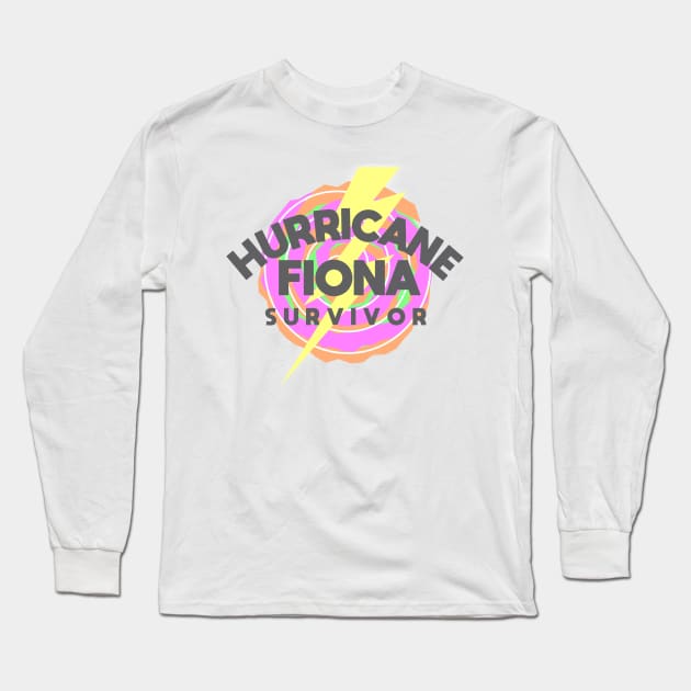 Hurricane Fiona Survivor Long Sleeve T-Shirt by Dale Preston Design